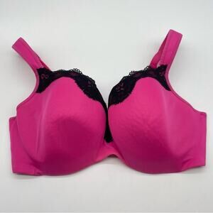 Cacique Pink and Black Lace Bra